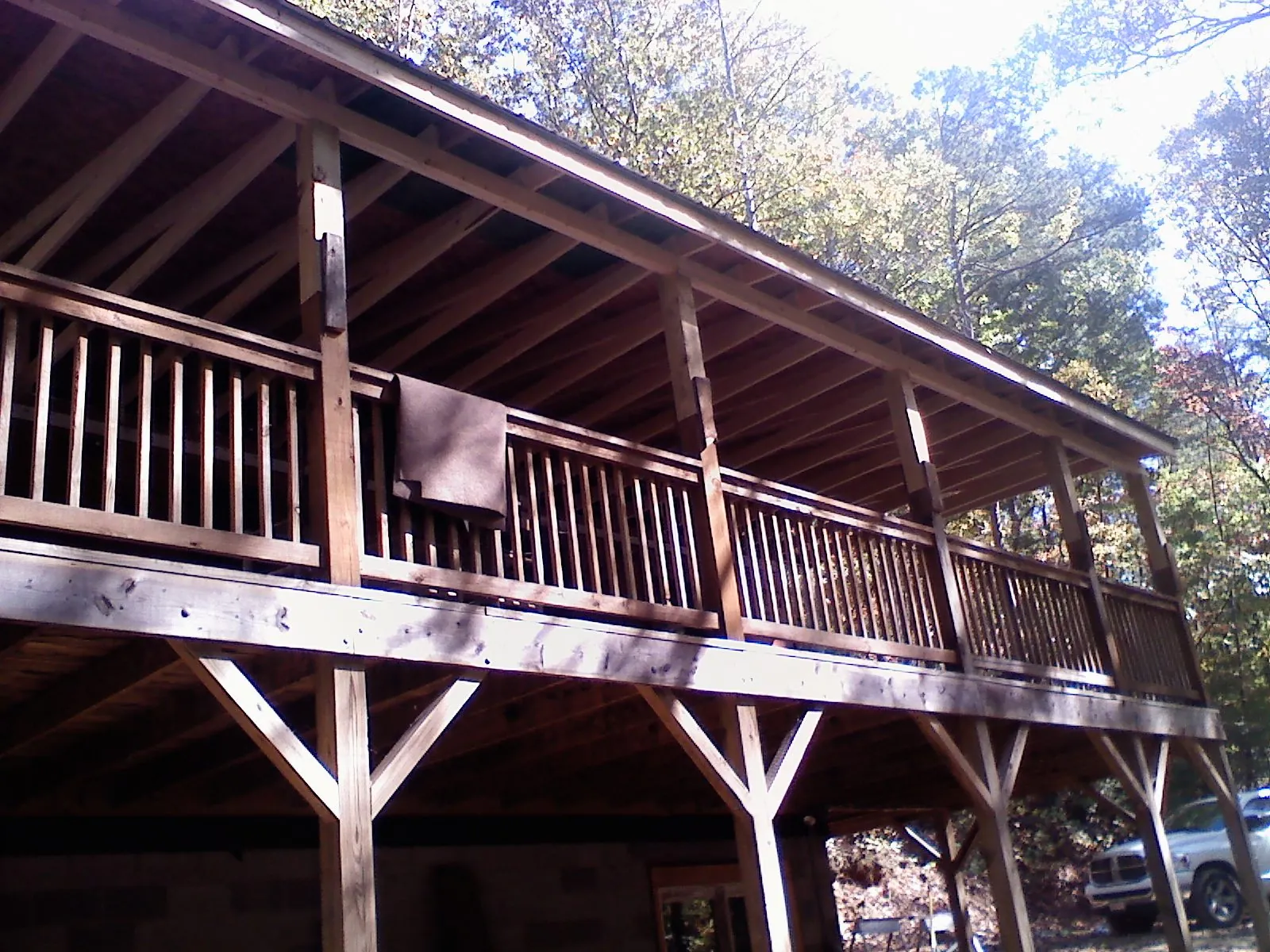 Timber framing under a new elevated porch and deck — Roof Leak Repair in Menan by Roofing Brothers